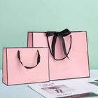 Colorful Printed Paper Shopping Bag With Ribbon Handle Clothing Packaging
