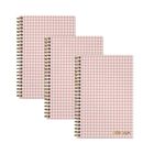 A5 Pink Checkerboard Hardcover Lined Notebook , Bamboo Paper Notebook For Students