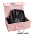 ISO9000 Folding Magnetic Flap Box Pink Decorative For Clothing