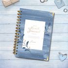 Blue Colorful Hardcover Lined Notebook , Spiral Bound Scrapbook With Hot Stamping Logo
