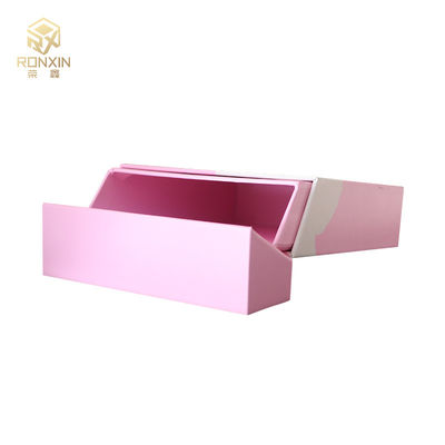 Handmade Pink Paperboard Gift Boxes With Hot Stamping Logo