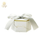 Recyclable White Hexagon Box Packaging Hot Stamping Logo With Ribbon