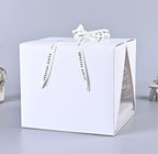 Customized Foldable White Cake Boxes With Window Simply Design