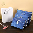 CMYK Navy Blue Foldable Cardboard Gift Boxes With Ribbon Fashionable