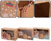 Delicate 22x15x7cm Kraft Gift Box With Window For Chirsmas Gift
