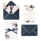 Customized Royal Blue Wedding Invitations Luxury With BSCI Approval