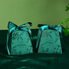 FSC Certificate Green Foldable Gift Boxes Withe Ribbon For Chocolate