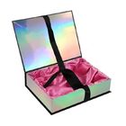Fashionable Laser Inside Rigid  Magnetic Closure Gift Box With Ribbon