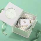 Green Perfume Cosmetic Gift Cardboard Boxes With Ribbon Handmade