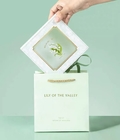 Green Perfume Cosmetic Gift Cardboard Boxes With Ribbon Handmade