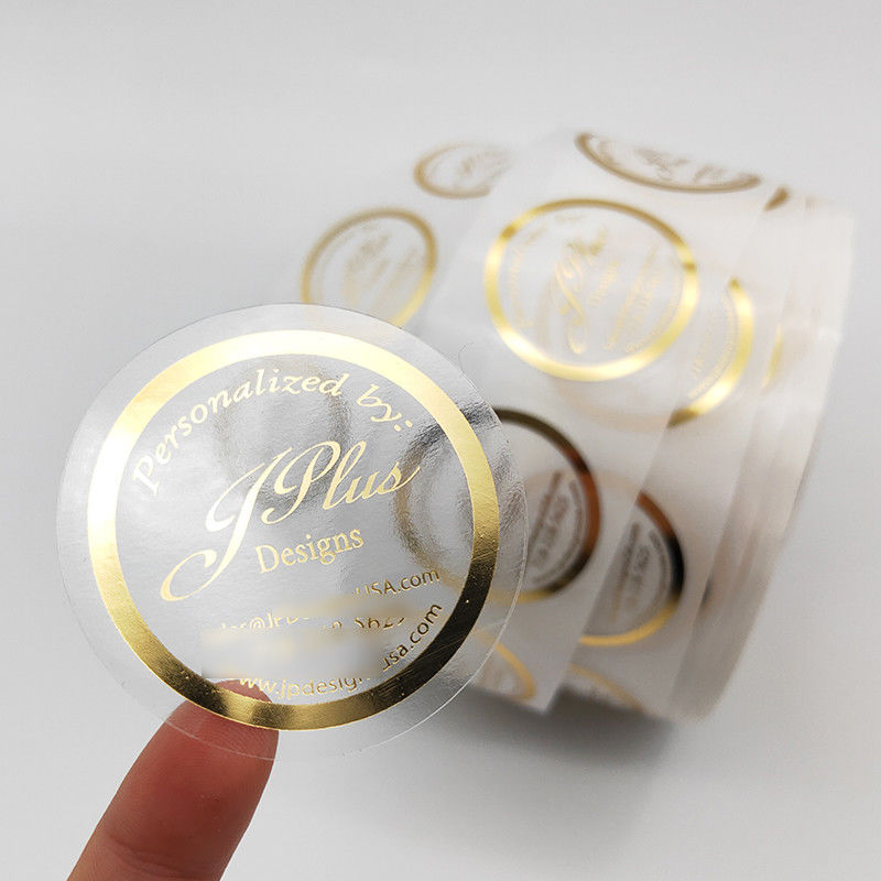ODM Service Round Gold Foil Label Stickers , Temperature Sensitive Sticker